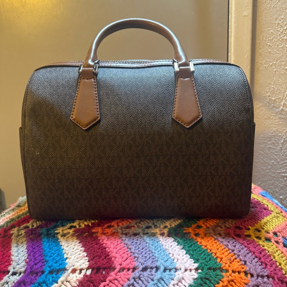 Michael Kors Brown Signature Satchel Handbag - Picture 2 of 7
